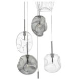 Quinn 6lt Cluster Pendant Smoked & Clear Glass - Image 3