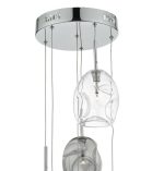 Quinn 6lt Cluster Pendant Smoked & Clear Glass - Image 4