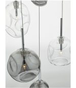Quinn 6lt Cluster Pendant Smoked & Clear Glass - Image 6