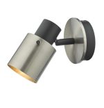 Ryan Single Wall Spotlight Brushed Nickel Matt Black