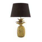 Safa Pineapple Table Lamp Gold With Shade