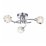 Seattle 3lt Semi Flush Satin Chrome Glass