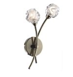 Seattle 2lt Wall Light Antique Brass Glass