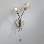 Seattle 2lt Wall Light Satin Chrome Glass - Image 5