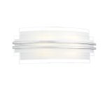 Sector Large Wall Light Frosted Glass Polished Chrome LED