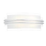 Sector Large Wall Light Frosted Glass Polished Chrome LED