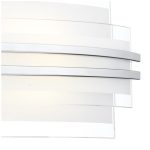 Sector Large Wall Light Frosted Glass Polished Chrome LED - Image 5