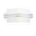 Sector Small Wall Light Frosted Glass Polished Chrome LED