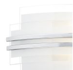 Sector Small Wall Light Frosted Glass Polished Chrome LED - Image 3