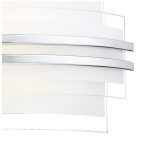 Sector Small Wall Light Frosted Glass Polished Chrome LED - Image 4