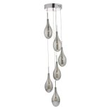 Seta 6lt Cluster Pendant Polished Chrome Smoked Glass