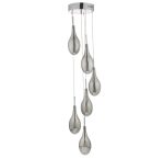 Seta 6lt Cluster Pendant Polished Chrome Smoked Glass - Image 3