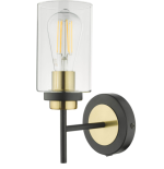 Abel Wall Light Satin Black & Gold with Glass Shades - Image 3