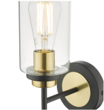 Abel Wall Light Satin Black & Gold with Glass Shades - Image 4