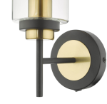 Abel Wall Light Satin Black & Gold with Glass Shades - Image 5