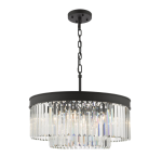 Celeus 6lt Chandelier Anthracite & Crystal