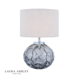 Laura Ashley Elderdale Table Lamp Smoked Glass & Polished Chrome With Shade
