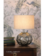 Laura Ashley Elderdale Table Lamp Smoked Glass & Polished Chrome With Shade - Image 5