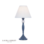 Laura Ashley Ellis Table Lamp Matt Blue & Crystal With Shade