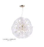 Laura Ashley Elwick 6lt Pendant Textured Glass & Antique Brass