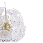 Laura Ashley Elwick 6lt Pendant Textured Glass & Antique Brass - Image 4