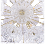 Laura Ashley Elwick 6lt Pendant Textured Glass & Antique Brass - Image 5