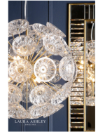 Laura Ashley Elwick 6lt Pendant Textured Glass & Antique Brass - Image 7