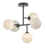 Euan 5lt Semi Flush Black & Opal Glass