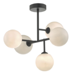 Euan 5lt Semi Flush Black & Opal Glass - Image 3