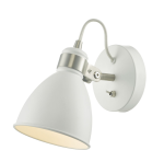 Frederick Single Wall Spotlight White Satin Chrome