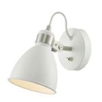 Frederick Single Wall Spotlight White Satin Chrome