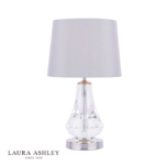 Laura Ashley Humby Touch Table Lamp Crystal & Polished Nickel With Shade