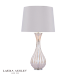 Laura Ashley Nevern Table Lamp Champagne Glass & Polished Chrome With Shade