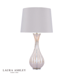 Laura Ashley Nevern Table Lamp Champagne Glass & Polished Chrome With Shade
