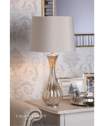 Laura Ashley Nevern Table Lamp Champagne Glass & Polished Chrome With Shade - Image 5