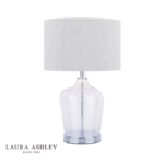 Laura Ashley Ockley Touch Table Lamp Polished Chrome & Glass With Shade