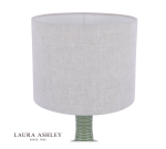 Laura Ashley Padley Table Lamp Green Ceramic & Antique Brass With Shade - Image 3