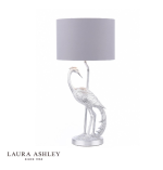 Laura Ashley Tregaron Heron Table Lamp Silver with Shade