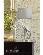 Laura Ashley Tregaron Heron Table Lamp Silver with Shade - Image 3