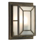Trent Wall Light Black/Gold Frosted Glass IP44
