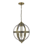 Vanessa 3lt Pendant Antique Brass Glass - Image 3