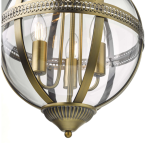 Vanessa 3lt Pendant Antique Brass Glass - Image 4
