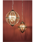 Vanessa 3lt Pendant Antique Brass Glass - Image 5