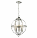 Vanessa 3lt Pendant Polished Nickel & Glass