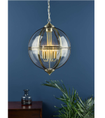 Vanessa 5lt Lantern Antique Brass Glass - Image 5