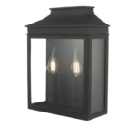 Vapour 2lt Coach Lantern Wall Light Matt Black IP44
