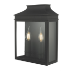 Vapour 2lt Coach Lantern Wall Light Matt Black IP44