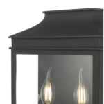Vapour 2lt Coach Lantern Wall Light Matt Black IP44 - Image 3