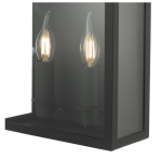 Vapour 2lt Coach Lantern Wall Light Matt Black IP44 - Image 4