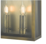 Vapour 2lt Coach Lantern Wall Light Weathered Brass IP44 - Image 3